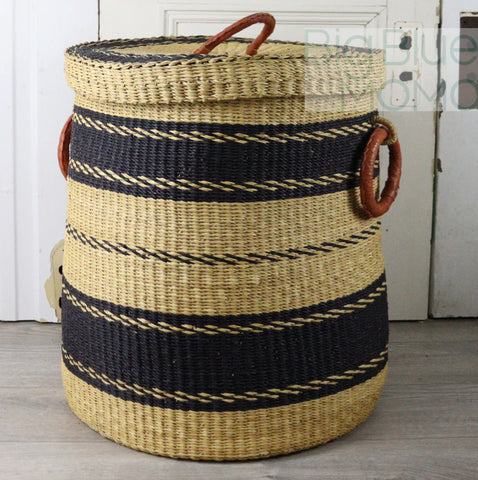 Big Blue Moma | Tall Laundry Hamper W/ Lid