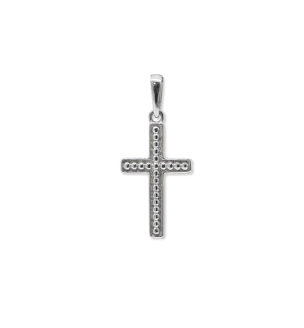 Anzie | Dew Drop Cross Pendant silver