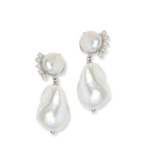Anzie | Cléo Baroque Pearl Earrings silver