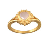 Satya | Journey to Love Rose Quartz Lotus Heart Ring