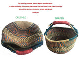 The African Home Goods | Medium Bolga Market Basket w/ Leather Wrapped Handle