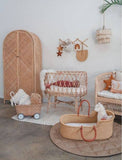 The African Home Goods | Baby Bassinet| Moses Basket - Natural Dye Free  With Brown Handles