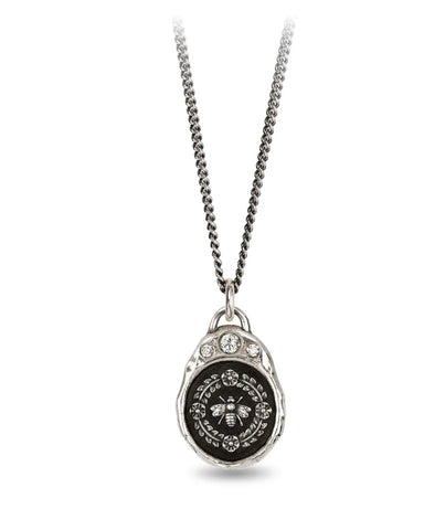 Pyrrha | Honeybee Diamond Crown Talisman Necklace