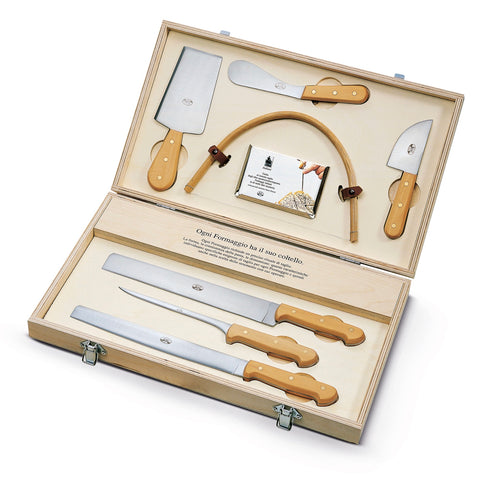 Berti | Natural Wood Cheese Knives Set of 7