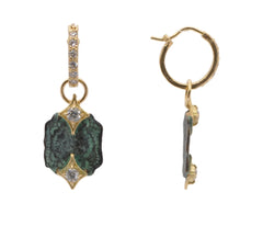 Armenta | PATINA ARTIFACT HUGGIE HOOP DROP EARRINGS