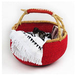 The African Home Goods | Red African Market Basket  Bolga Ghana Basket