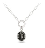 Pyrrha | Feather on small paperclip chain with talisman clip