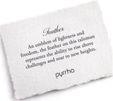 Pyrrha | Feather on small paperclip chain with talisman clip