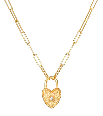Satya | Love Everlasting Padlock Heart Necklace