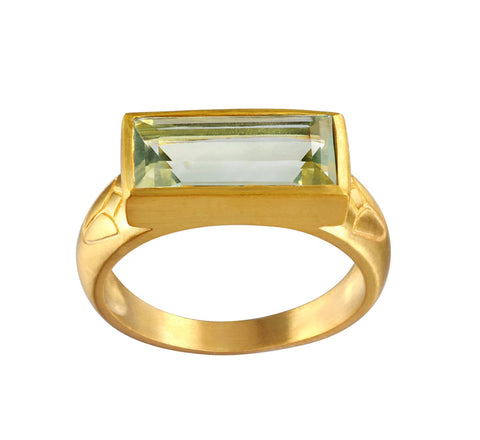 Satya | Blooming Splendor Lotus Green Amethyst Ring