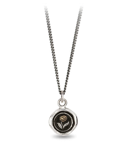 Pyrrha | Rose 14K Gold on Silver Talisman Necklace