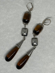 John Blair | Cognac Quartz silver earrings