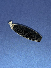 John Blair | Sandblasted black onyx silver pentant