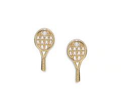 Anzie | 14k Love Letter Kelly Tennis Racket Studs