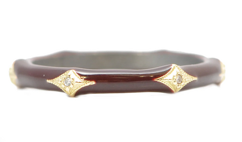 Armenta | Maroon Enamel Crivelli Stack Band Ring