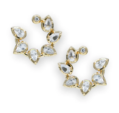Anzie | 14k Melia Pear Front to Back Hoops