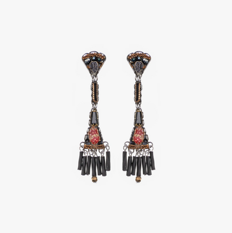Ayala Bar | Obsidian Night Set,Long Earring, Cenere