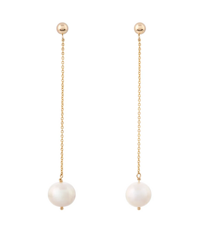 Eles | Linear drop pearl earrings