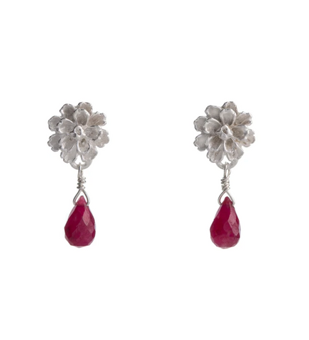 Eles | Rosetta Ruby drop earrings