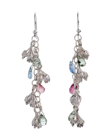 Eles | Floret cascade earrings with tourmalines