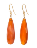 Eles | Long gemstone teardrop earrings