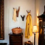 The African Home Goods | Nguni Head Black Iroko | Animal Head Wall Decor| Handmade Farmhouse Decor - Black