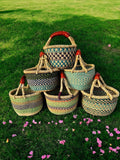 The African Home Goods | African Market Basket | Ghana Bolga Basket Pastel Green