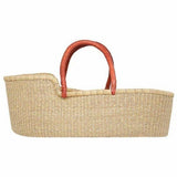 The African Home Goods | Baby Bassinet| Moses Basket - Natural Dye Free  With Brown Handles