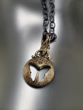 Mizuki |14K Gold & Oxidized Sterling Silver, Black Diamond Butterfly Necklace