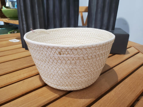 Cyprus Basket In White, Medium