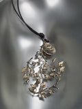 Robin Haley | 14K Gold Star & Bronze Leaf, Leather Necklace