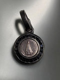 Oxidized Sterling Silver, Black Diamond Pope Pendant
