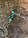 Sterling Silver & Bronze, Malachite & African Trading Bead Necklace