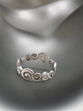 Pamela Froman | 18K White Gold, Diamond Eternity "Eternal Arabesque" Scroll Ring