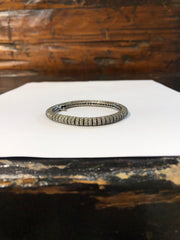 White Cloud | Sterling Silver Indian Diamond Flexible Ribbed Style Bracelet