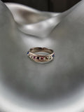 18K White Gold, Rainbow Sapphire Eternity 'Pinched' Ring