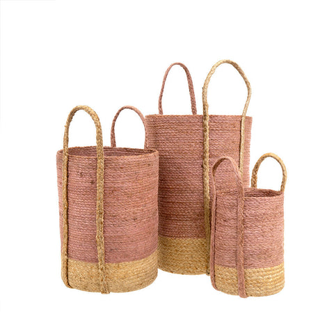 Gibson Jute Basket, Small Blush