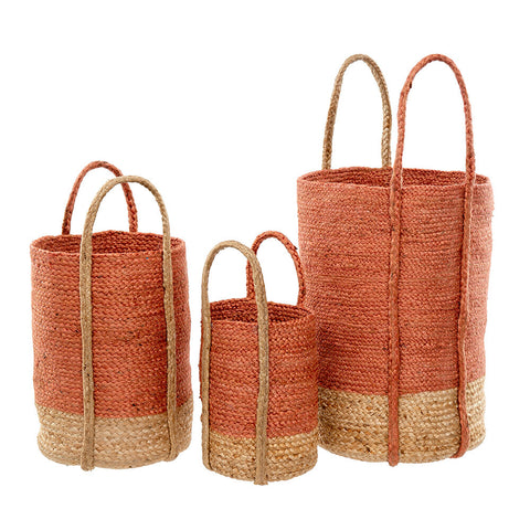 Gibson Jute Basket, Large Coral