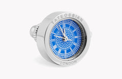 Sterling Silver, Blue Enamel, Big Ben Lapel Pin