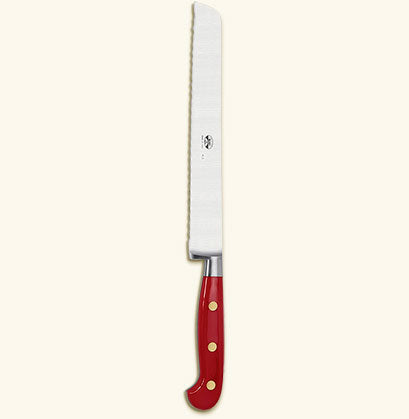 Berti | Red Lucite Bread Knife With Magnetized Block