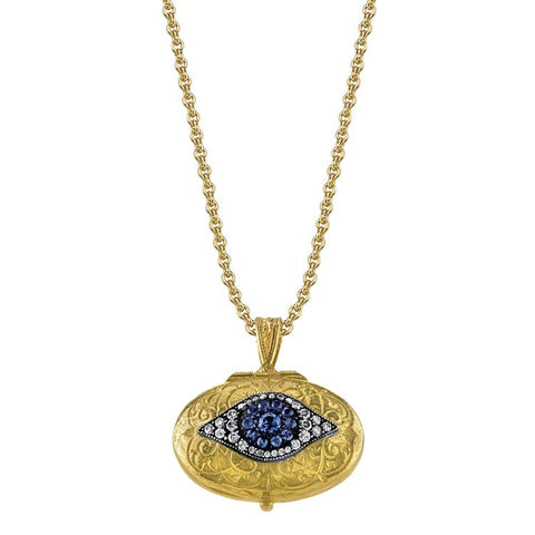 Arman | Sapphire Evil Eye Locket Necklace