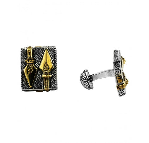 Konstantino | Sterling Silver & Bronze Dagger Cufflinks