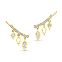 Ron Hami | 14K Gold Diamond Drop Crawler Earrings