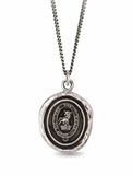 Pyrrha | Devoted Father Sterling Silver Talisman Necklace - 22" Medium Curb Chain