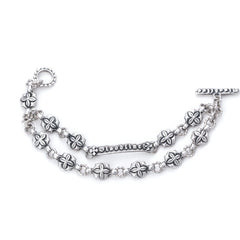 The Double Decorative Floral Link Bracelet