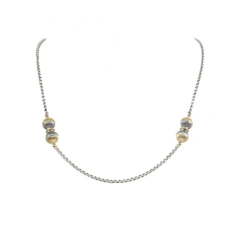 Konstantino | Sterling Silver & 18K Gold Two-Ball Necklace