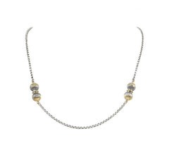 Konstantino | Sterling Silver & 18K Gold Two-Ball Necklace