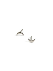 Sterling Silver Icon Moon Stud Earrings