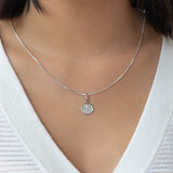 Leah Alexandra | Love Token Necklace Round - Silver - 18"