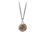 Smoky Quartz Sterling Silver Faceted Stone Necklace